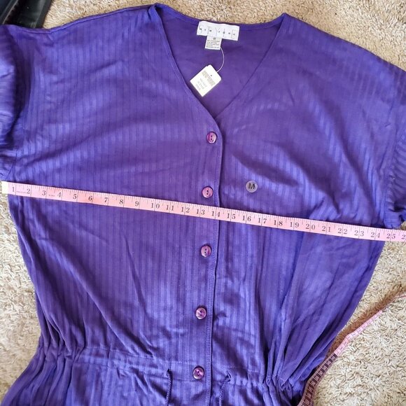 Lerner New York Women's Purple V- Neck Button Front Top Size M NWT - Picture 9 of 10